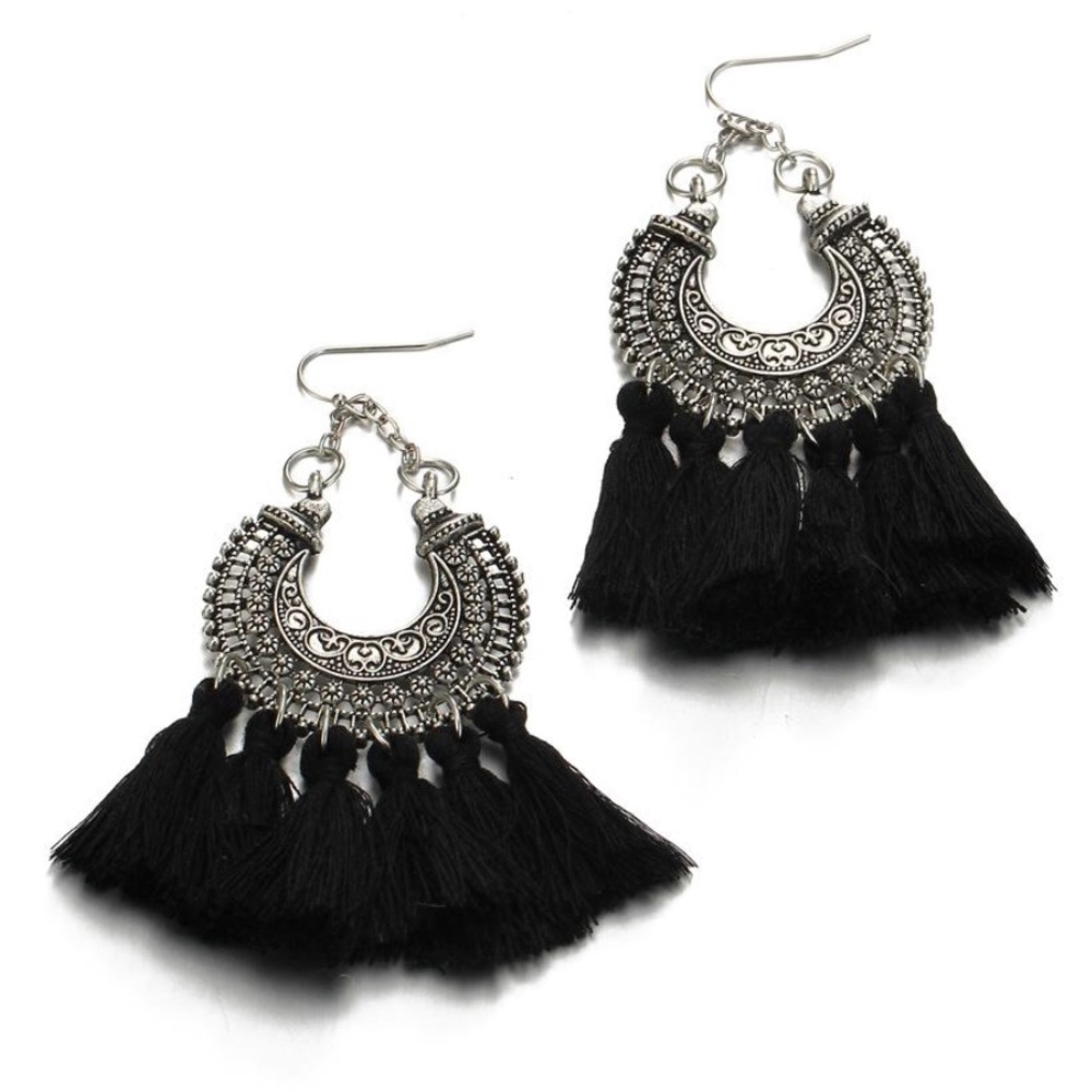 *LAST PAIR* Boho Tassel Drop Earrings - Picture 2 of 2